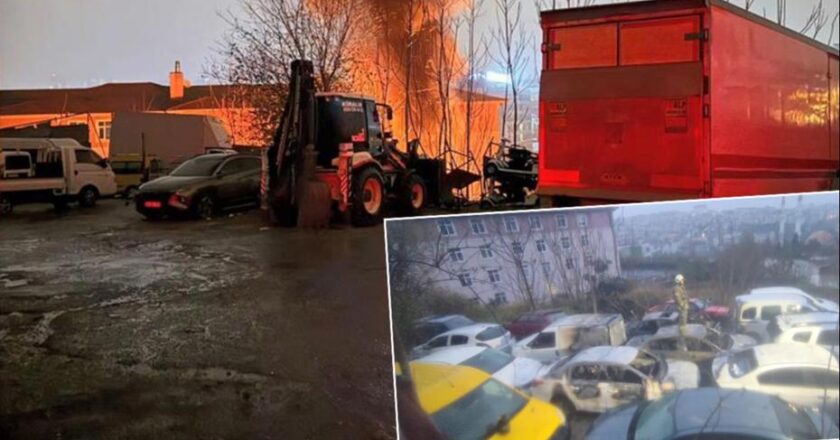 Gaziosmanpaşa’da Otoparkta Yangın: 14 Araç Küle Döndü